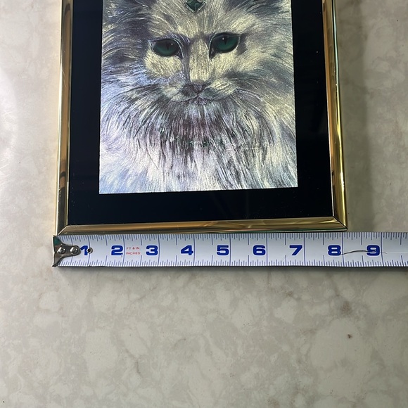 Vintage Foil Art Etchings by Sue Dawes Enchanted Creatures Cat  10”x 8” made USA - Picture 5 of 6